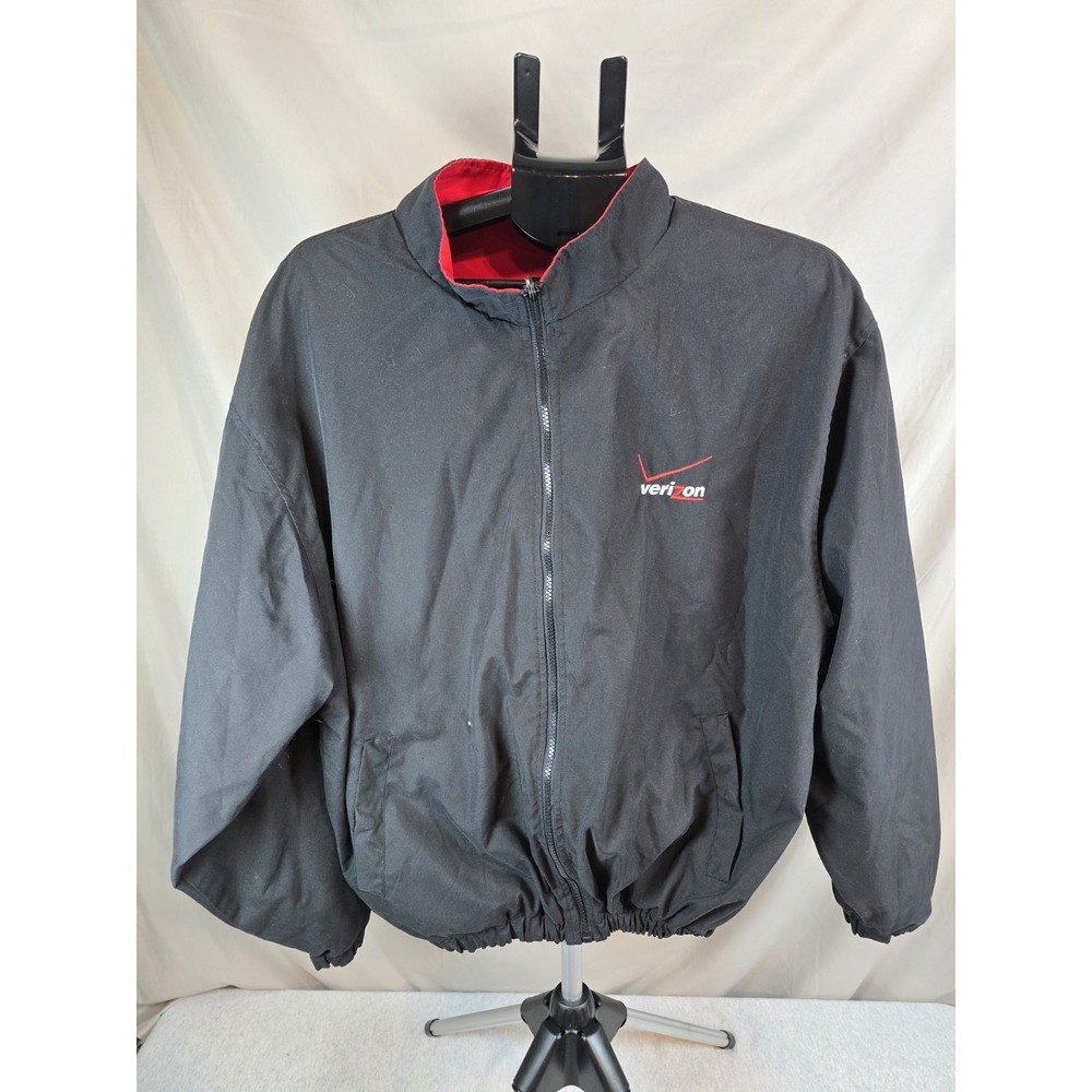 Vantage Verizon Jacket Mens L Red & Black ReversableWork Mobile Lightweight